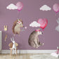 Forest Cute Animals with Pink Balloons