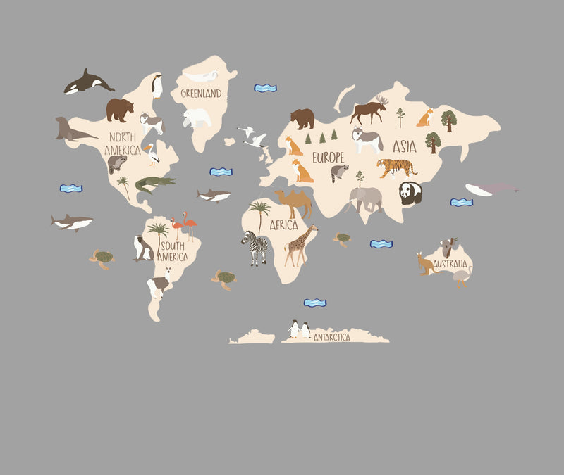 Build Your Own World Map Wall Sticker XL