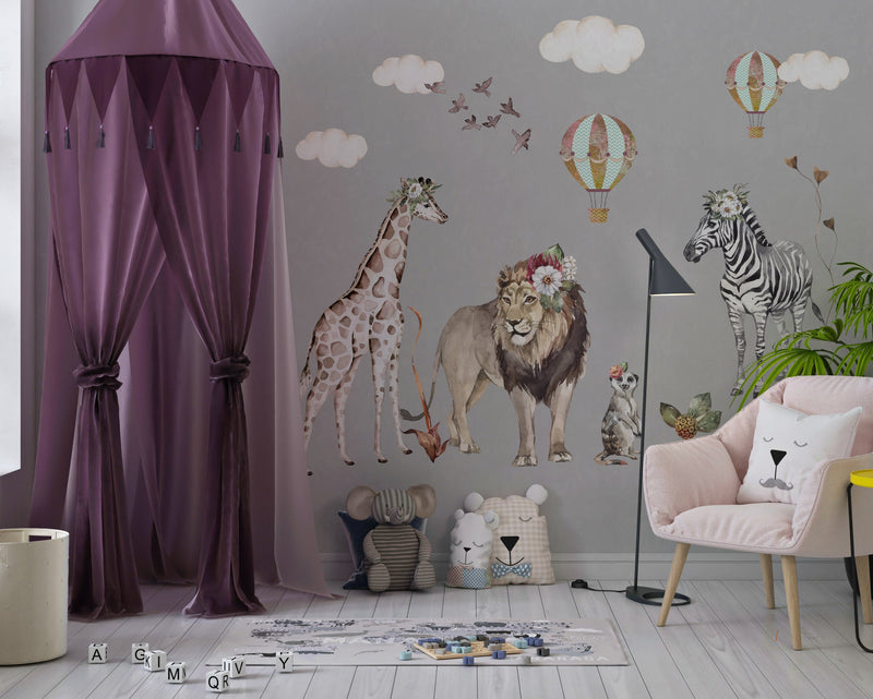 Boho Wall Stickers, Safari Children's jungle Stickers