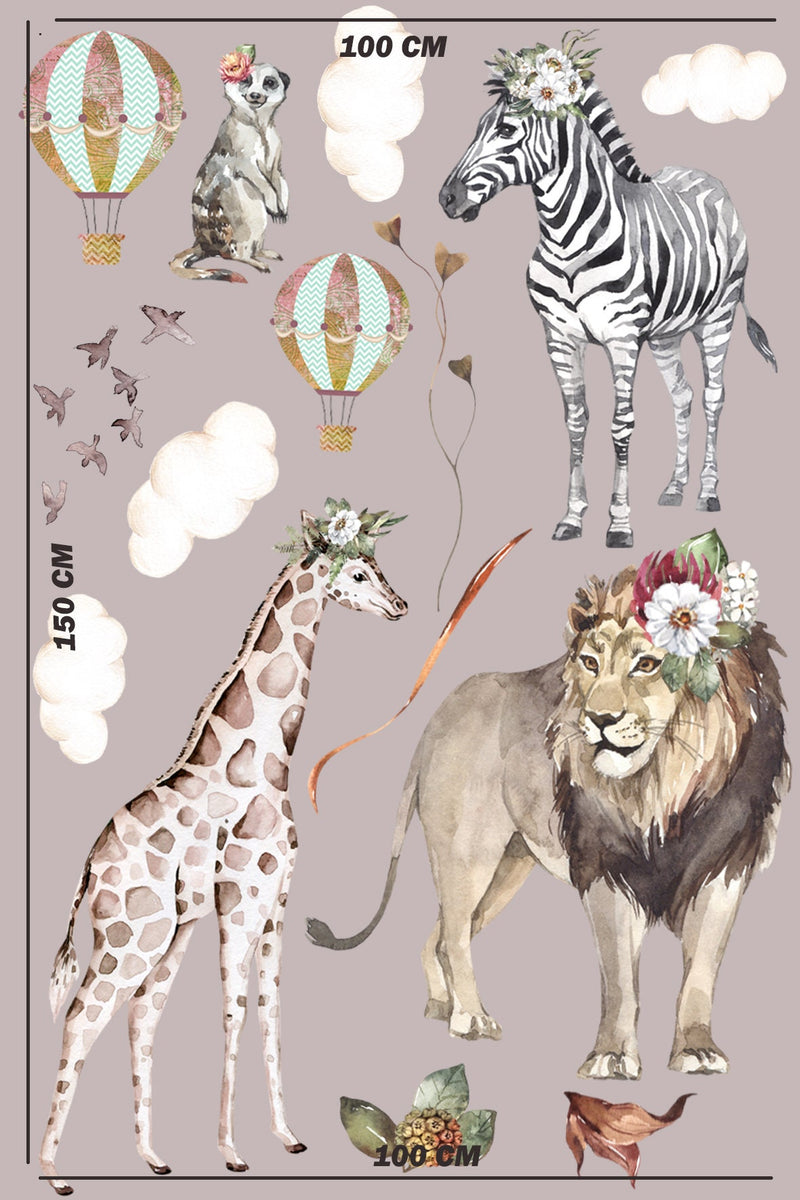 Boho Wall Stickers, Safari Children's jungle Stickers