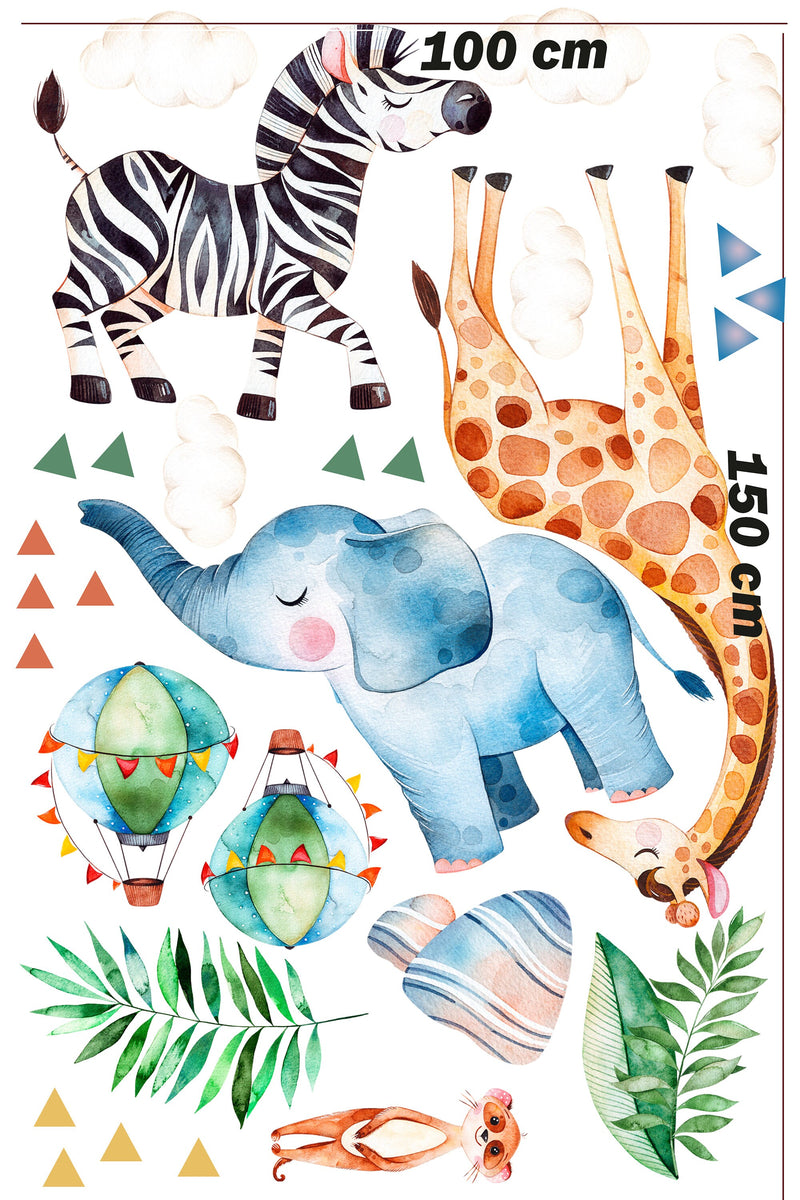 Colourful Safari Wall Stickers