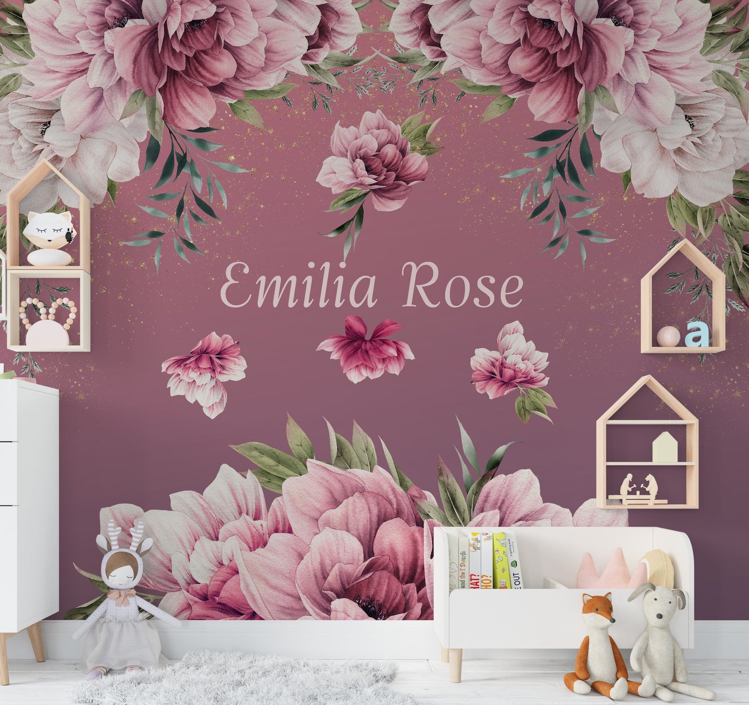Flower Mural Wallpaper, Personalised Wallpaper