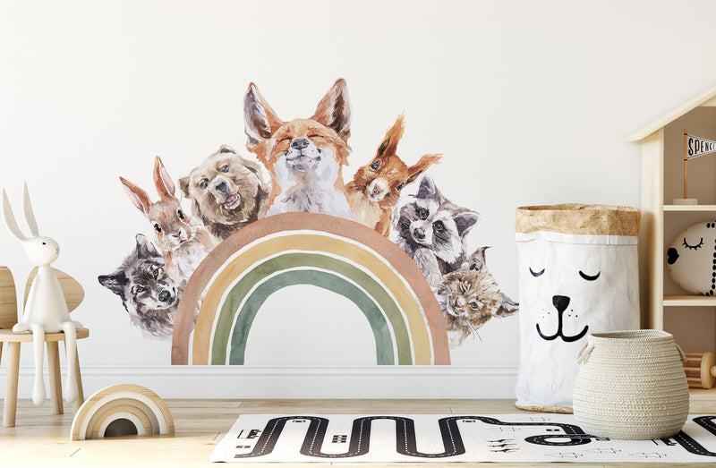 BOHO rainbow Wall Stickers, Woodland Nursery Stickers