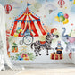 Circus Mural Wallpaper, Clown Wall Mural, Playroom Nursery Decor