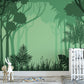 Green Forest Mural Wallpaper, Green Trees Wallpaper