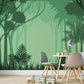 Green Forest Mural Wallpaper, Green Trees Wallpaper
