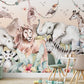 BOHO Mural Wallpaper, Safari Wall Mural, Nursery Jungle Animals, Nursery Decor, Kids Wallpaper, Safari Wall Stickers, Safari Wallpaper
