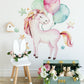 Unicorn and Balloons Wall Stickers