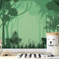 Green Forest Mural Wallpaper, Green Trees Wallpaper