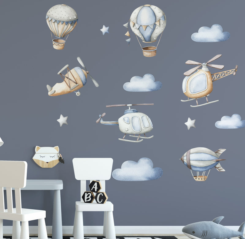 Hot Air and Planes Wall Stickers