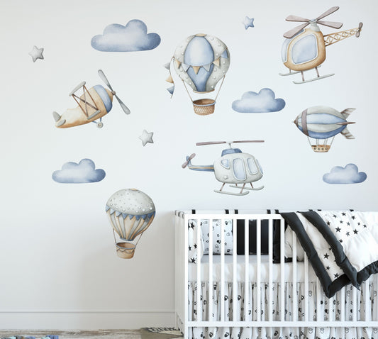 Hot Air and Planes Wall Stickers
