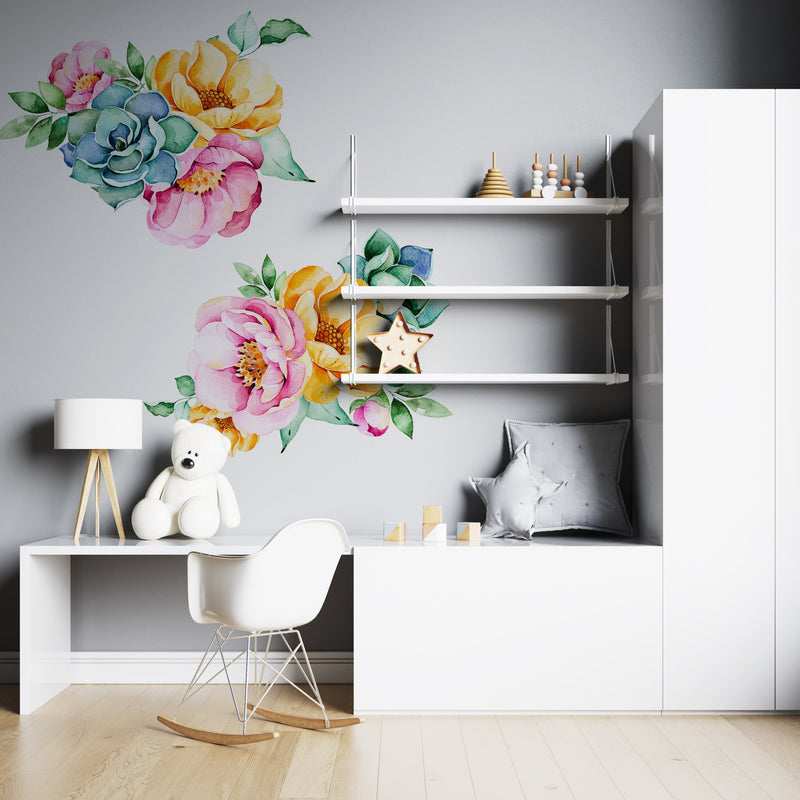 Flower Wall Stickers, Colourful Flowers Nursery Stickers