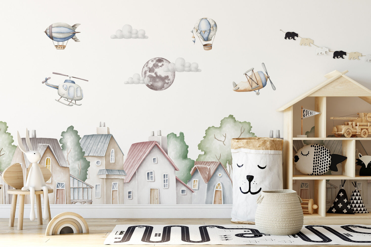 Town Wall Stickers, City Wall Decals
