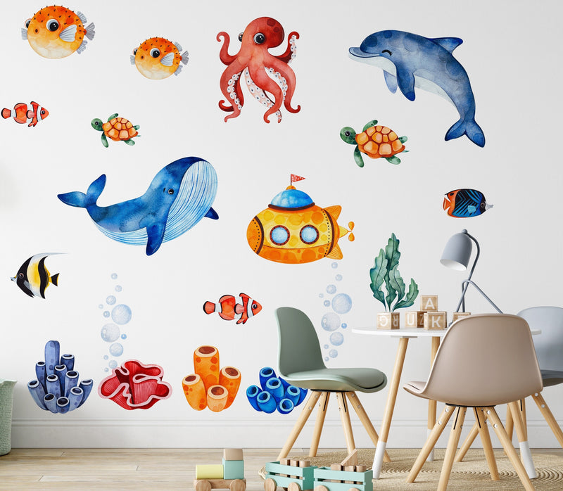 Sea Life Creatures Wall Stickers