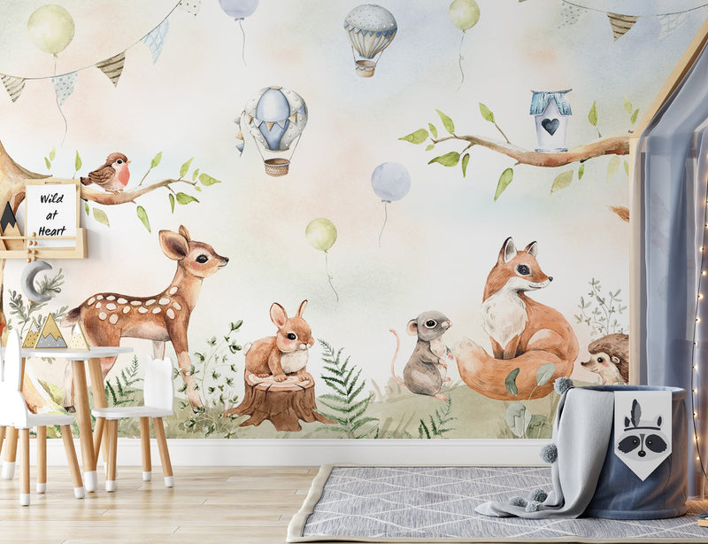 Cute Forest Mural Wallpaper