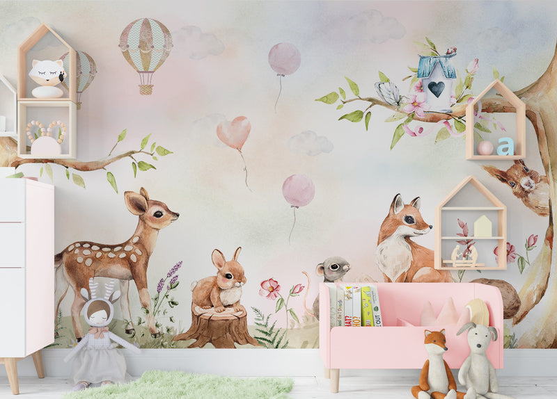 Cute Forest Mural Wallpaper