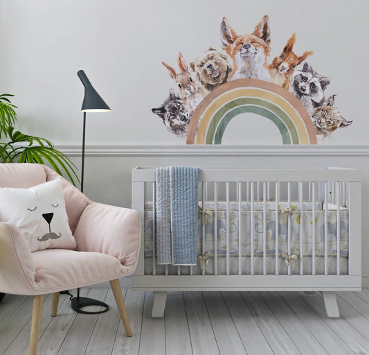 BOHO rainbow Wall Stickers, Woodland Nursery Stickers