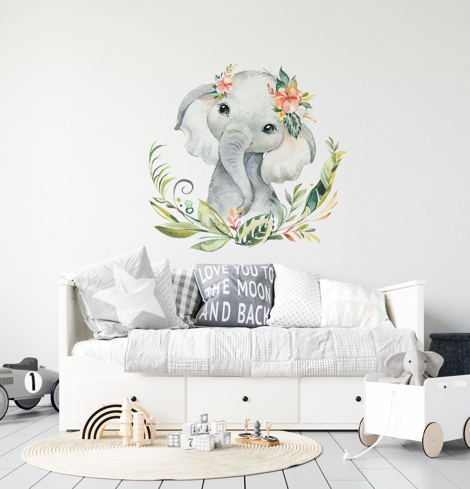 Elephant Wall Sticker, Children’s Decal Decor