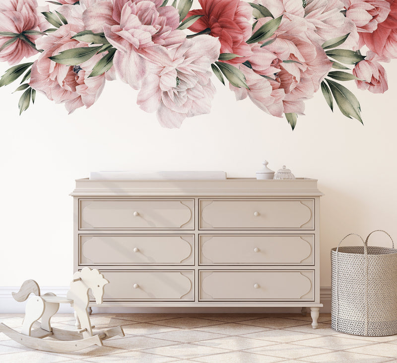 Peony Wallpaper, Roses Wall Mural, Flowers Wall Mural