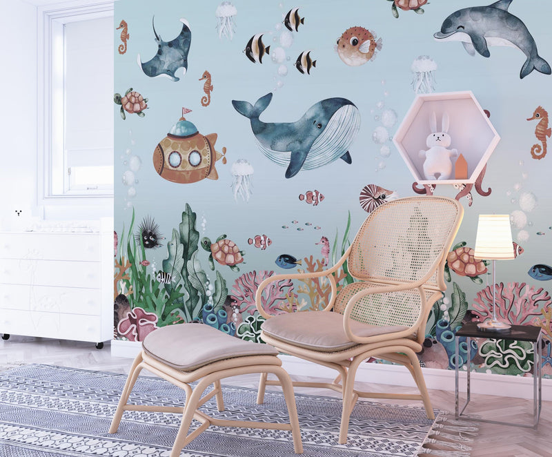 Ocean Wallpaper, Sea Whale Wall Mural