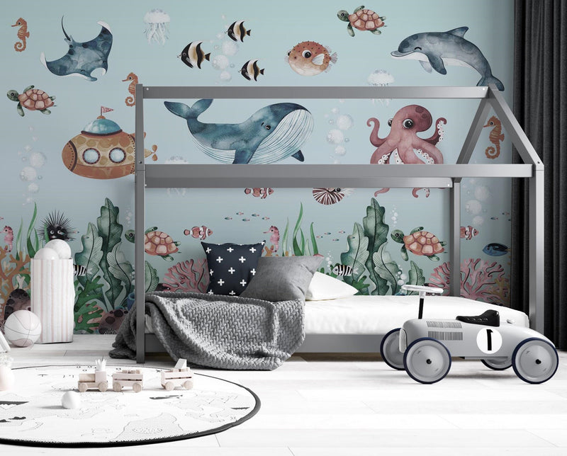 Ocean Wallpaper, Sea Whale Wall Mural