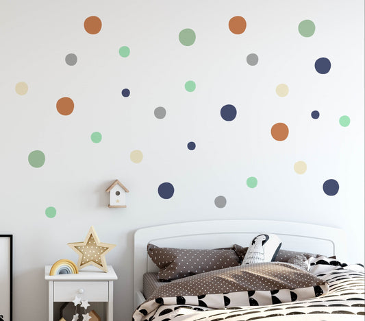 130 Boho Polka Dot Wall Stickers, Bohemian Style Neutral Dots