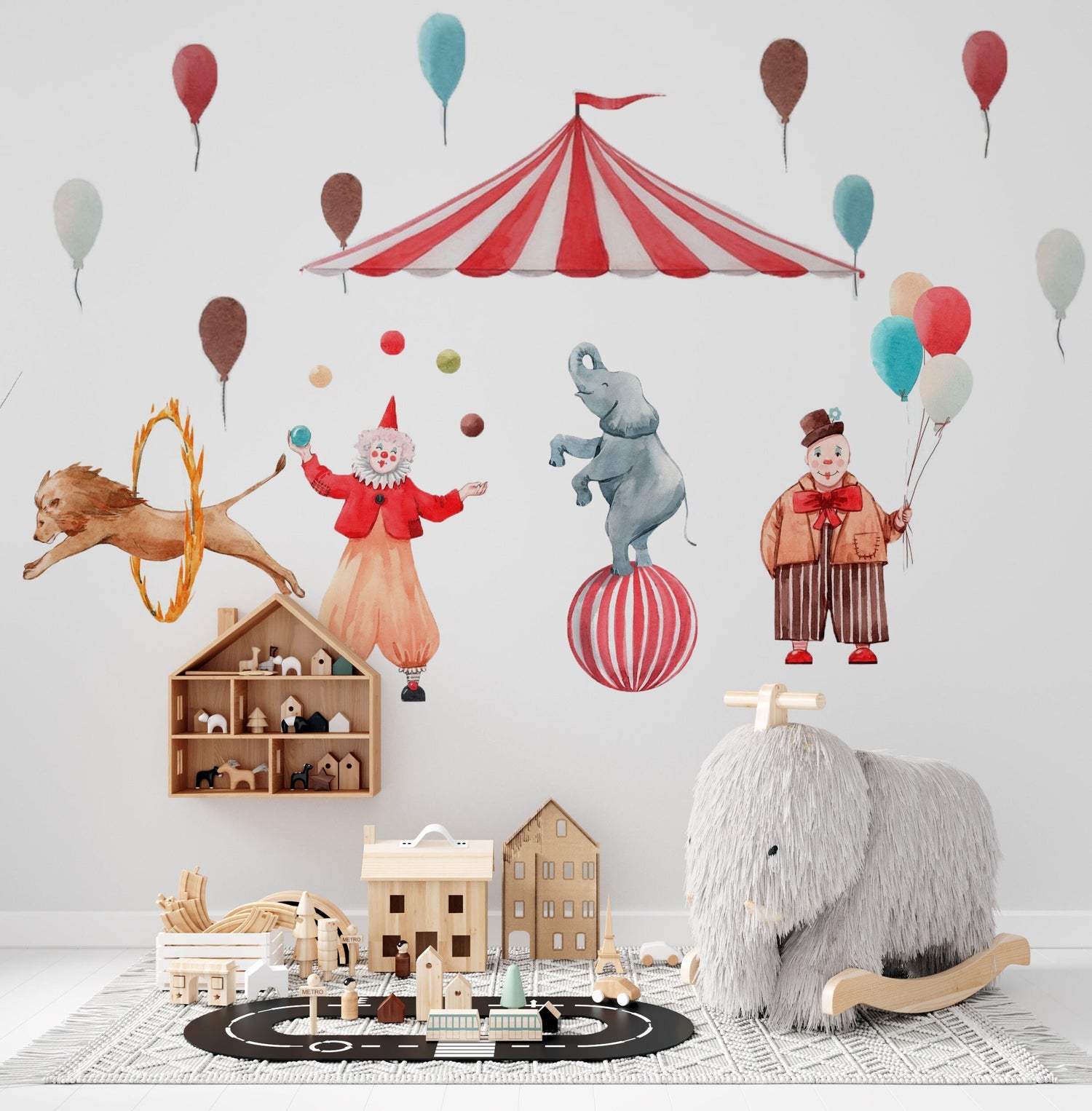 Circus Wall Stickers, Clown Nursery Decals