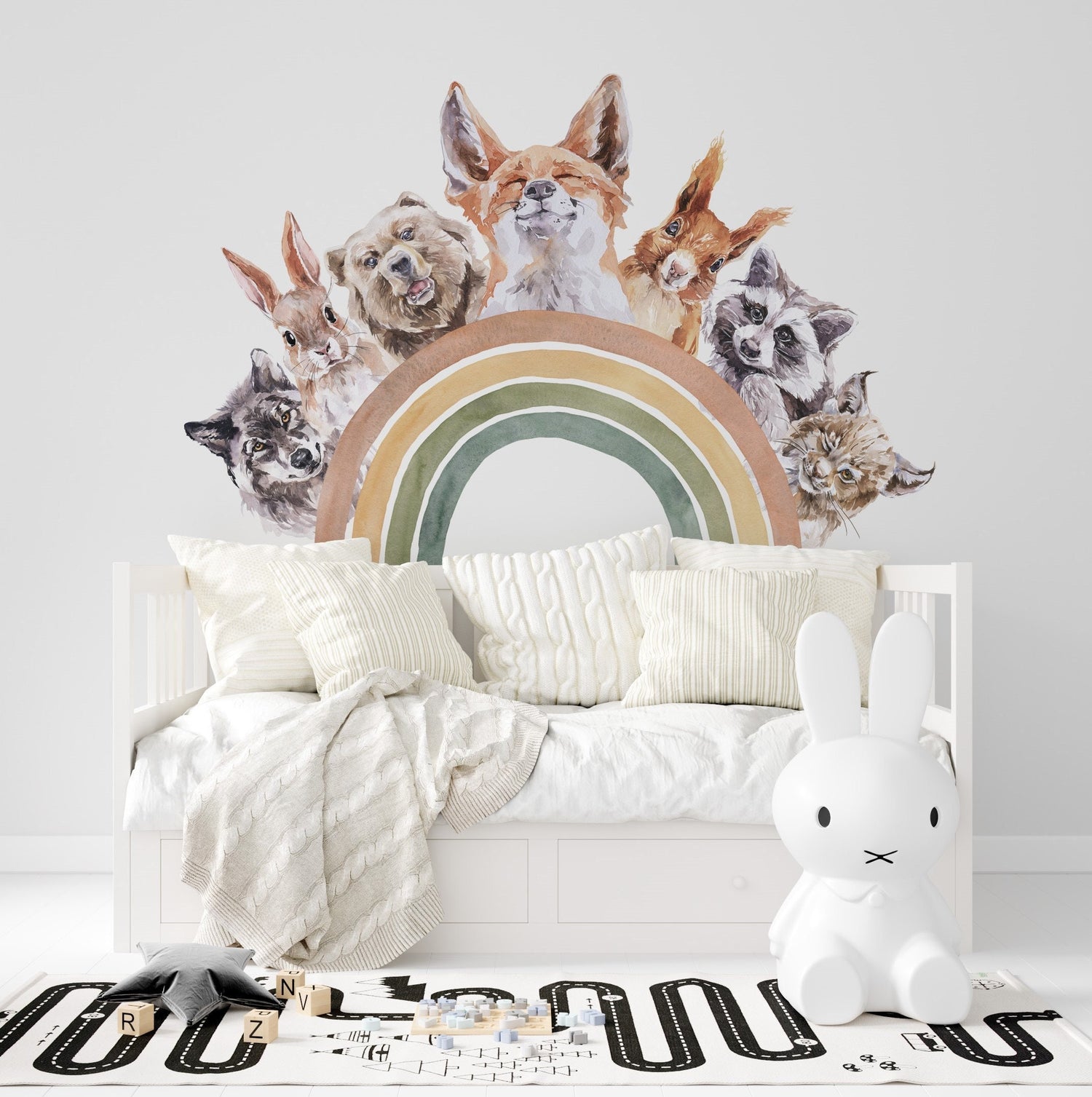 BOHO rainbow Wall Stickers, Woodland Nursery Stickers