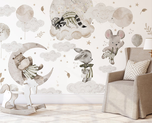 Image Unisex Nursery Wallpaper, Soft Wall Mural