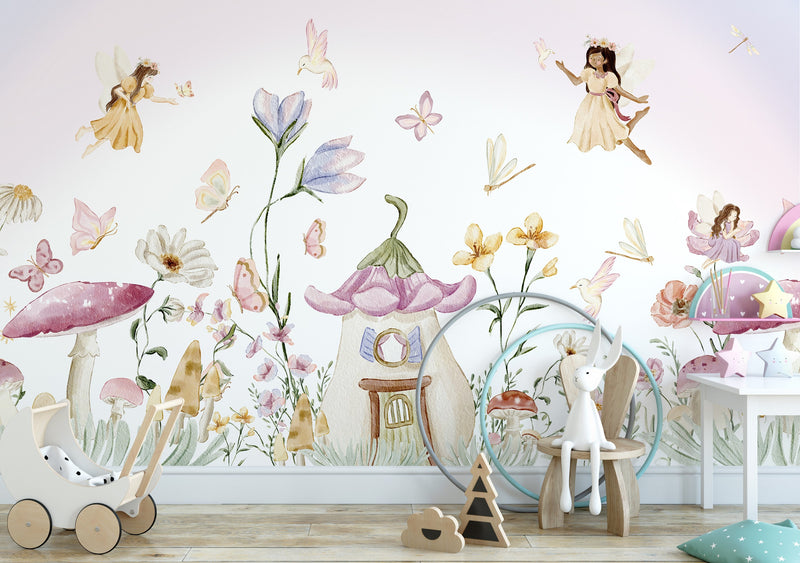 Fairy Mural Wallpaper, Secret Garden and House Wallpaper