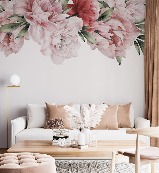 Peony Wallpaper, Roses Wall Mural, Flowers Wall Mural